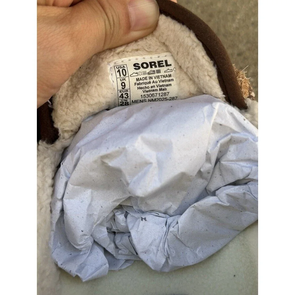 SOREL Dude Moc Mens Slippers Shoes in Elk Size 10